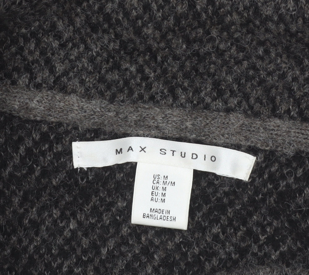 Max Studio Womens Grey Medium Chunky Knit Cardigan