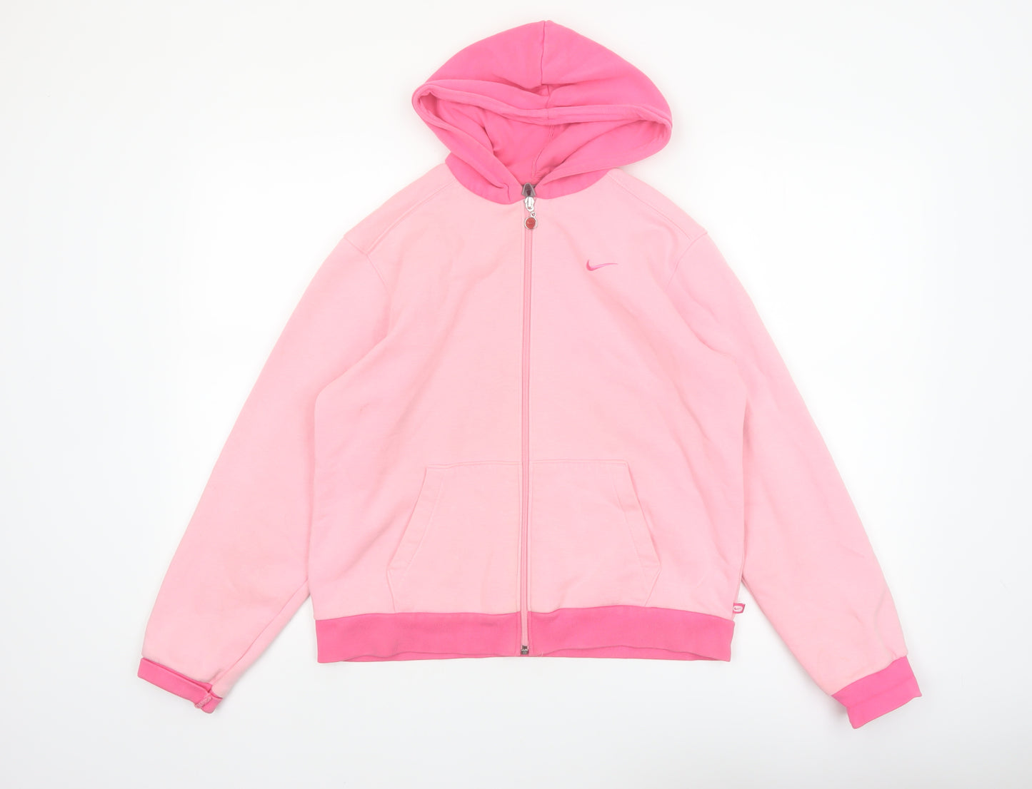 Nike Girls Pink Full Zip Hoodie XL 16 Years Fleece Casual Sportswear