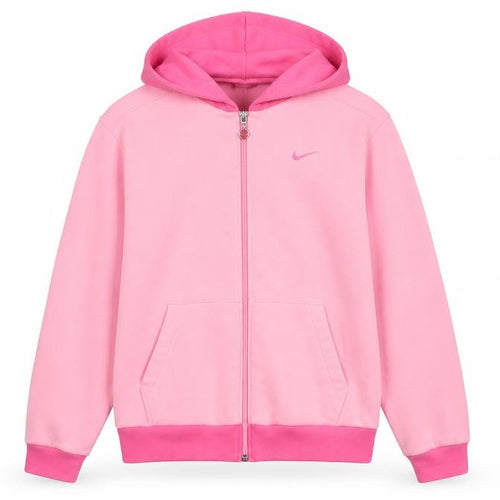 Nike Girls Pink Full Zip Hoodie XL 16 Years Fleece Casual Sportswear