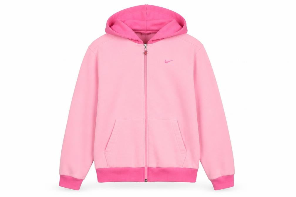 Nike Girls Pink Full Zip Hoodie XL 16 Years Fleece Casual Sportswear