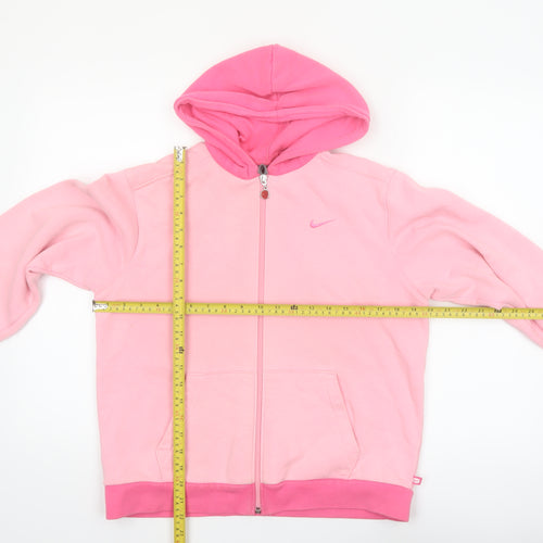 Nike Girls Pink Full Zip Hoodie XL 16 Years Fleece Casual Sportswear