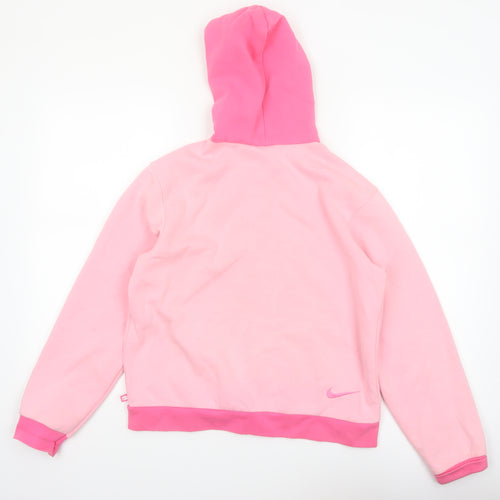 Nike Girls Pink Full Zip Hoodie XL 16 Years Fleece Casual Sportswear