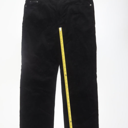 Salsa Jeans Womens Black Corduroy Slim Trousers Size 11 Regular