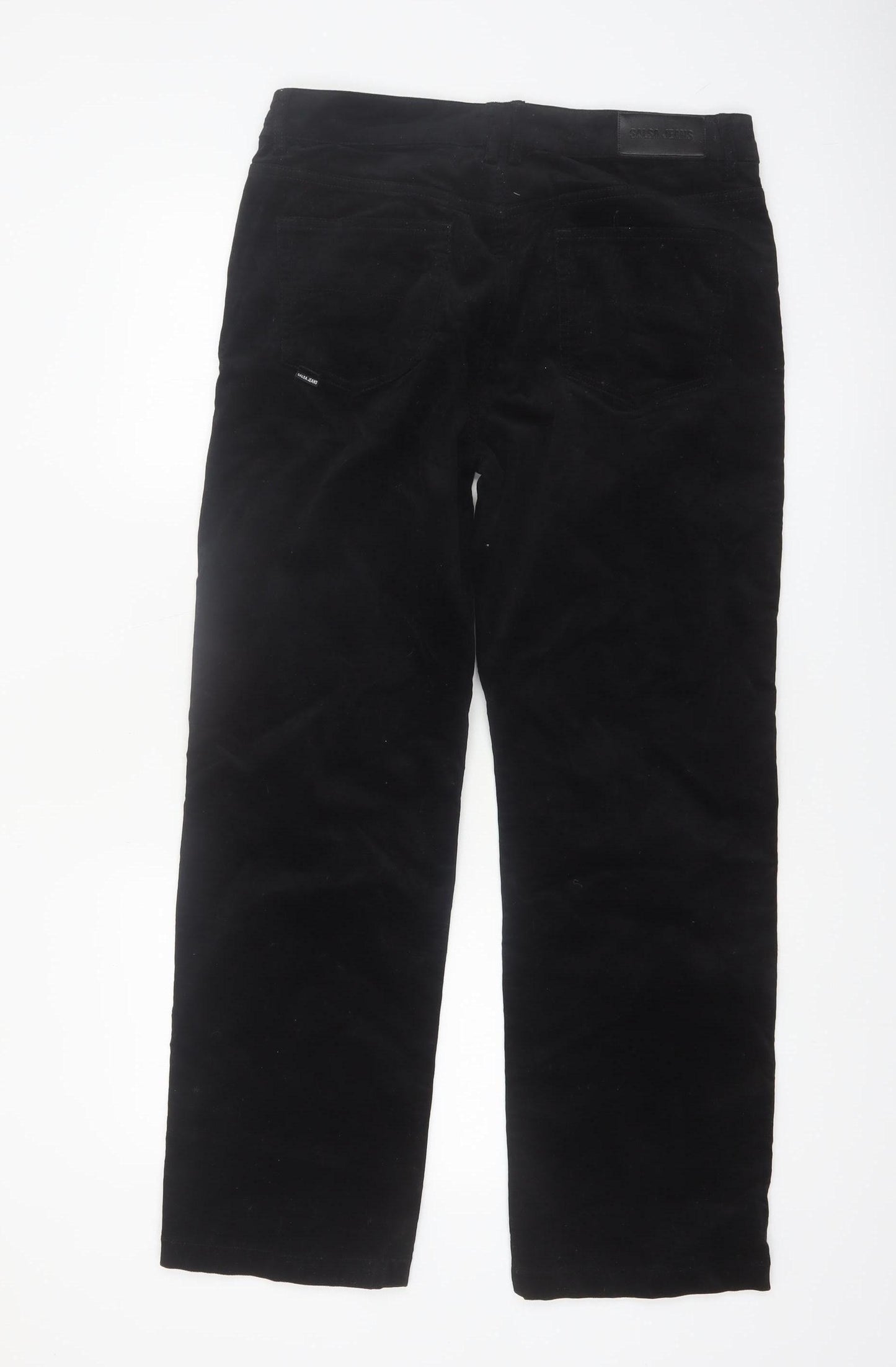 Salsa Jeans Womens Black Corduroy Slim Trousers Size 11 Regular