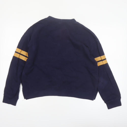 H&M Divided Women's Navy Blue Pullover Sweatshirt Size 12 'Power to the Girls'