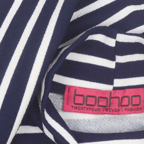 Boohoo Women’s Blue Striped Sleeveless Bodycon Dress Size 6