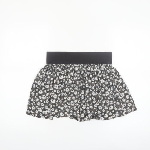 American Eagle Outfitters Women's Black Floral A-Line Mini Skirt Size S