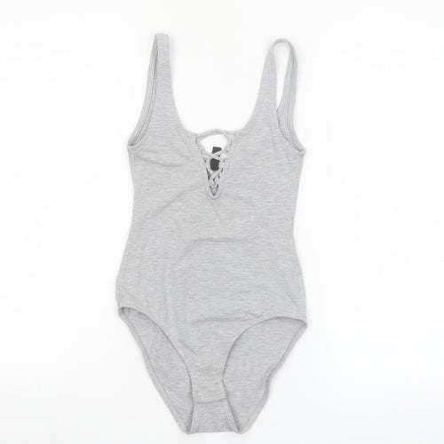 H&M Divided Women's Grey Lace Up Bodysuit XS
