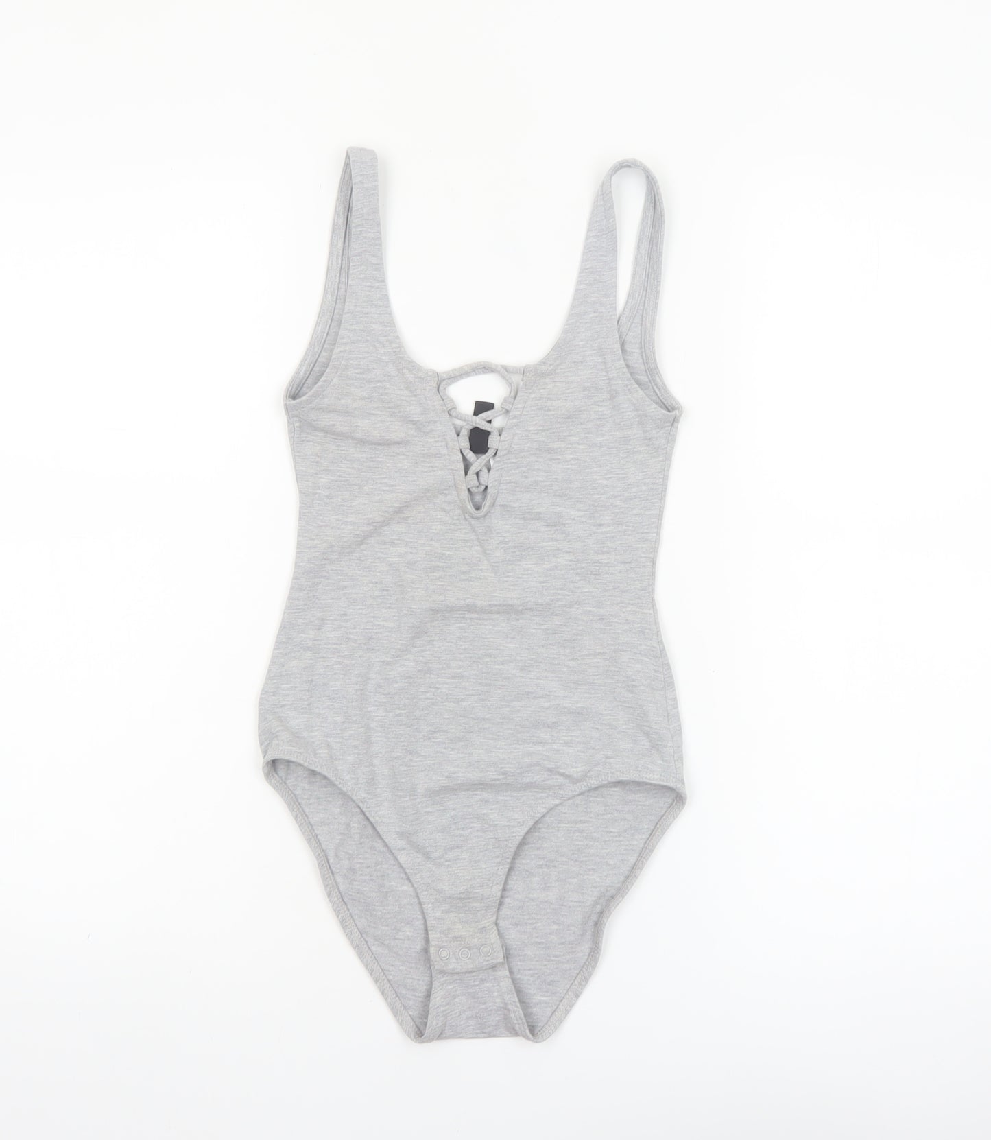 H&M Divided Women's Grey Lace Up Bodysuit XS