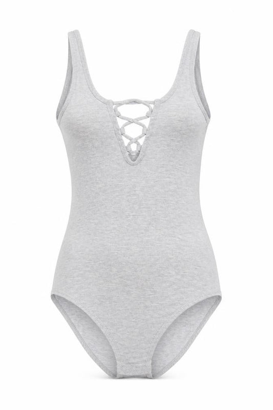 H&M Divided Women's Grey Lace Up Bodysuit XS