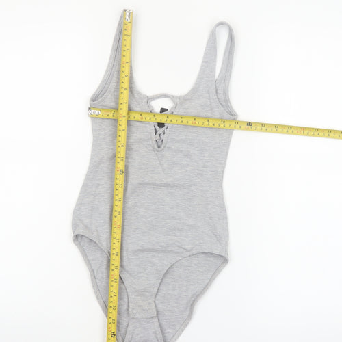 H&M Divided Women's Grey Lace Up Bodysuit XS