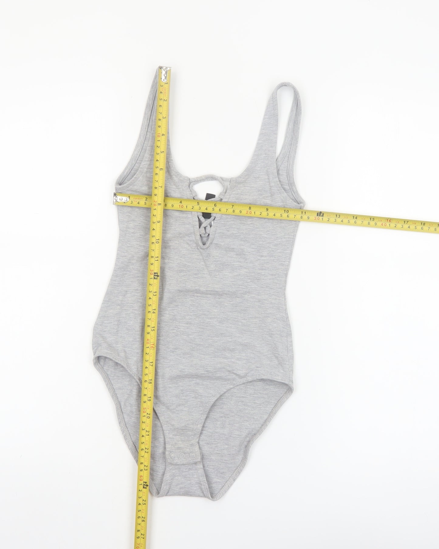 H&M Divided Women's Grey Lace Up Bodysuit XS