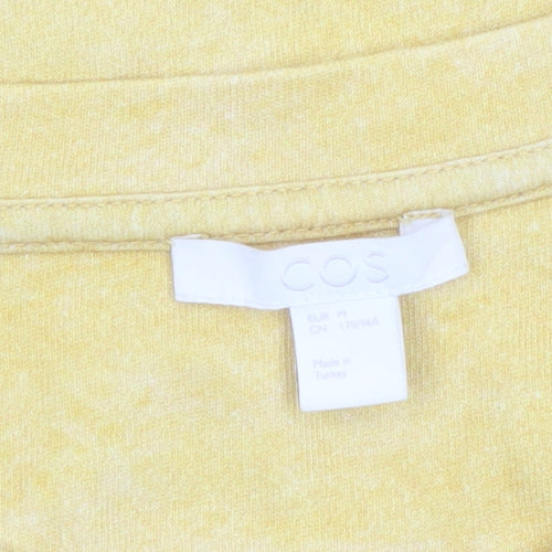 COS Women Yellow Tie-Dye Cotton Long Sleeve Jersey T-Shirt Size 12