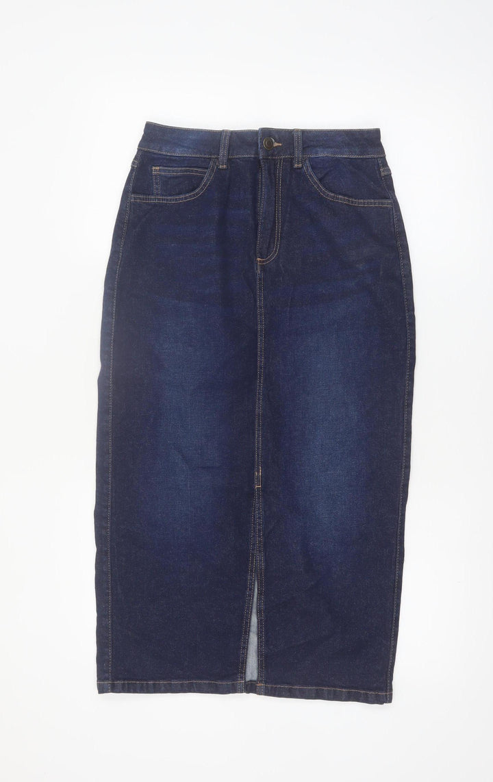 Dunnes Stores Women's Blue Denim Midi Pencil Skirt Size 8