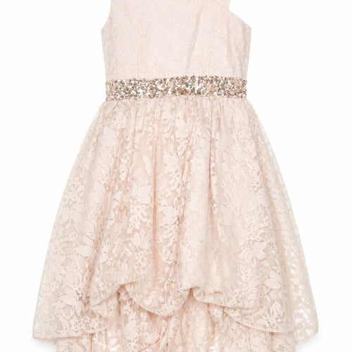 Monsoon Girls Beige Lace Hi-Low One Shoulder Party Dress 12 Years