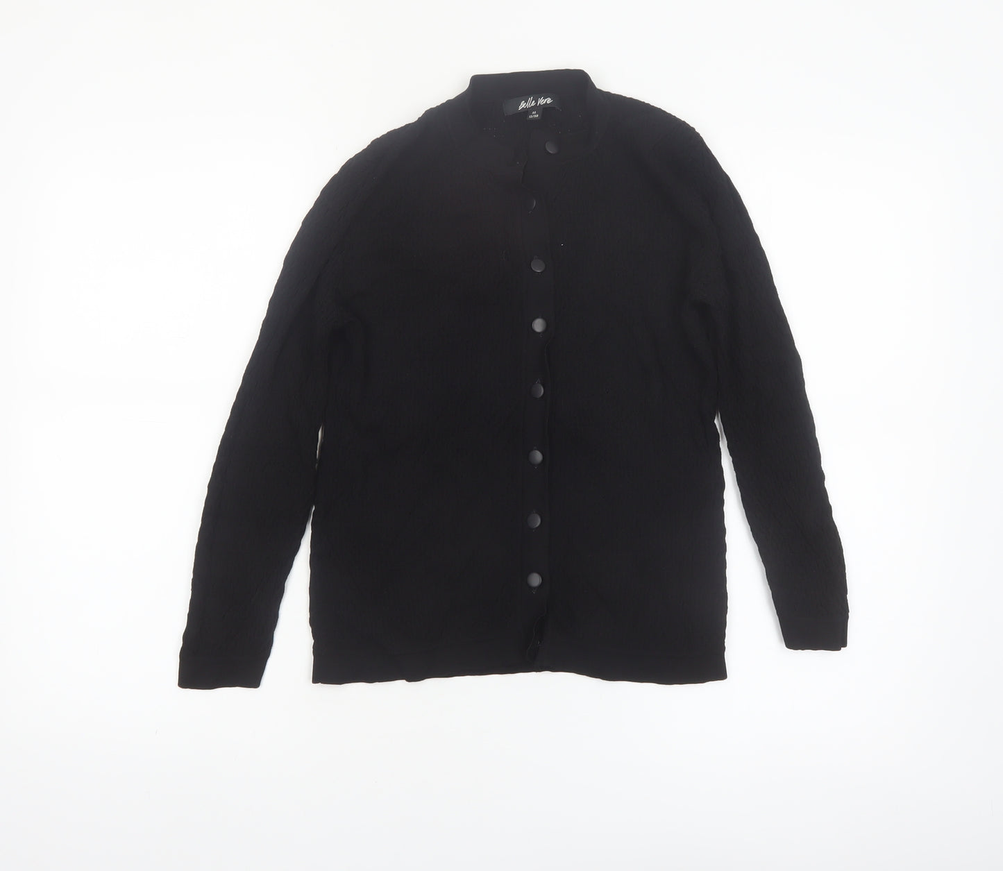 Belle Vere Women's Black Cotton Knit Cardigan Size 12