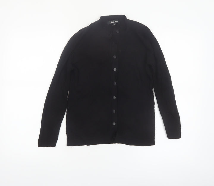 Belle Vere Women's Black Cotton Knit Cardigan Size 12