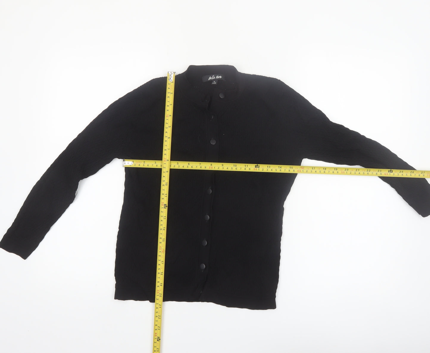 Belle Vere Women's Black Cotton Knit Cardigan Size 12