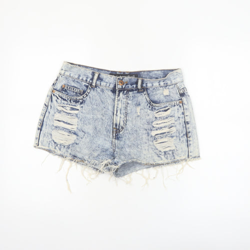 Denim Co. Women's Blue Acid Wash Cut-Off Denim Shorts Size 12