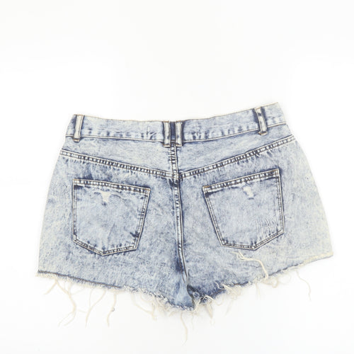 Denim Co. Women's Blue Acid Wash Cut-Off Denim Shorts Size 12