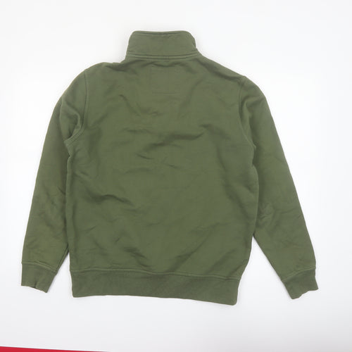 Crew Clothing Company Men's Green 1/4 Zip Sweatshirt M Regular Fit