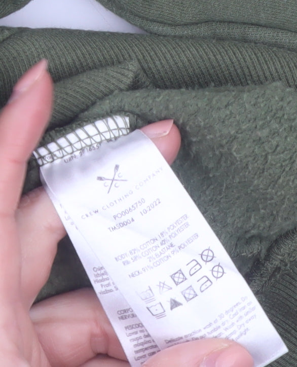 Crew Clothing Company Men's Green 1/4 Zip Sweatshirt M Regular Fit