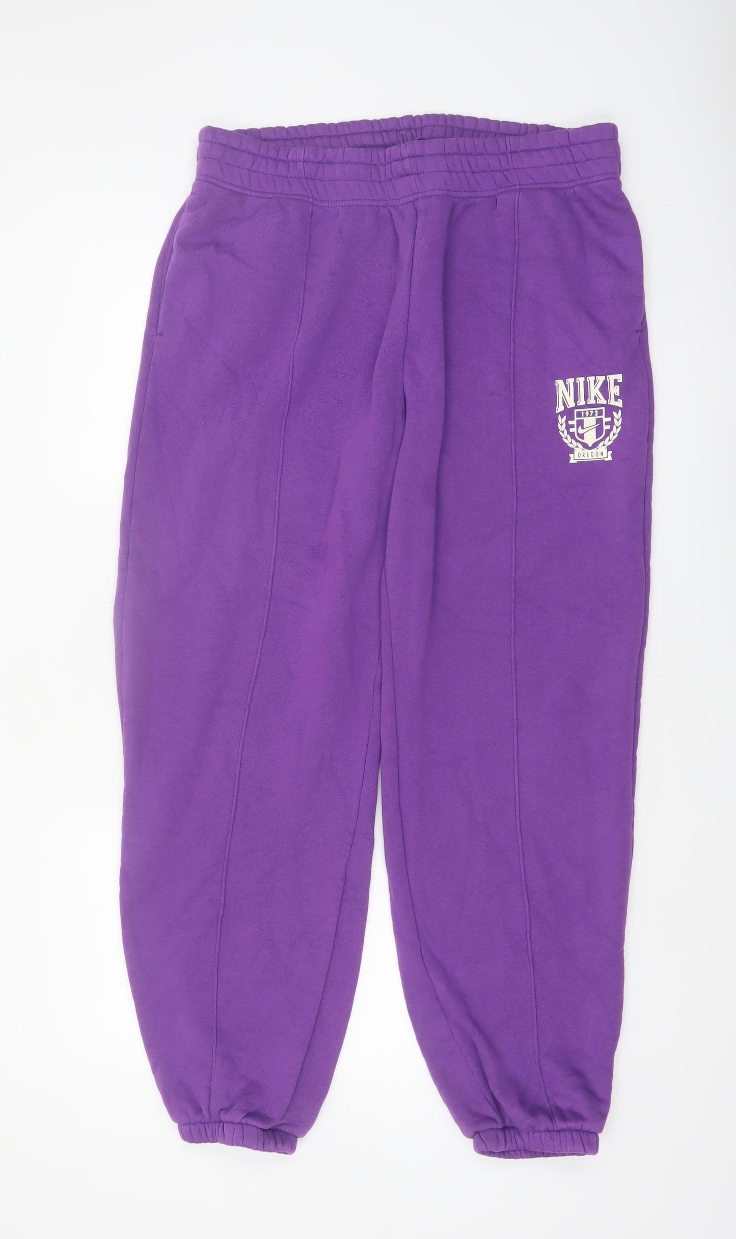 Nike Men's Purple Fleece Sweatpants L Regular Fit Logo Casual