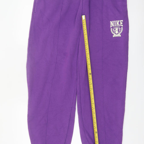 Nike Men's Purple Fleece Sweatpants L Regular Fit Logo Casual