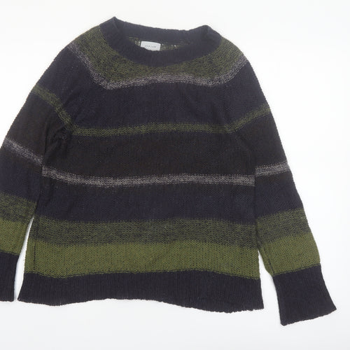 Jigsaw Women Multicoloured Striped Wool Blend Knit Jumper Size S