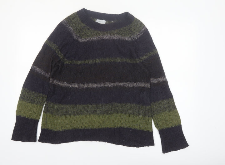 Jigsaw Women Multicoloured Striped Wool Blend Knit Jumper Size S