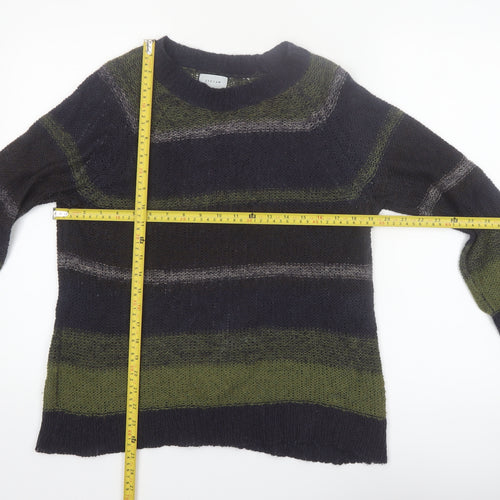 Jigsaw Women Multicoloured Striped Wool Blend Knit Jumper Size S