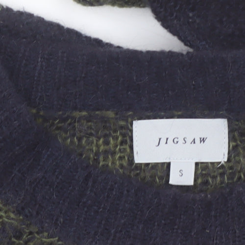 Jigsaw Women Multicoloured Striped Wool Blend Knit Jumper Size S