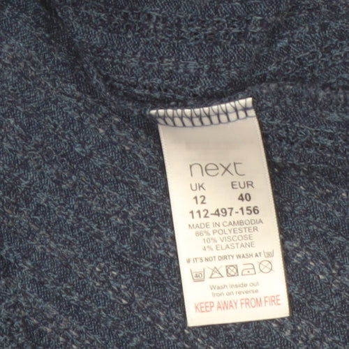 Next Womens Blue Mock Neck Long Sleeve Slim Fit Jumper UK 12