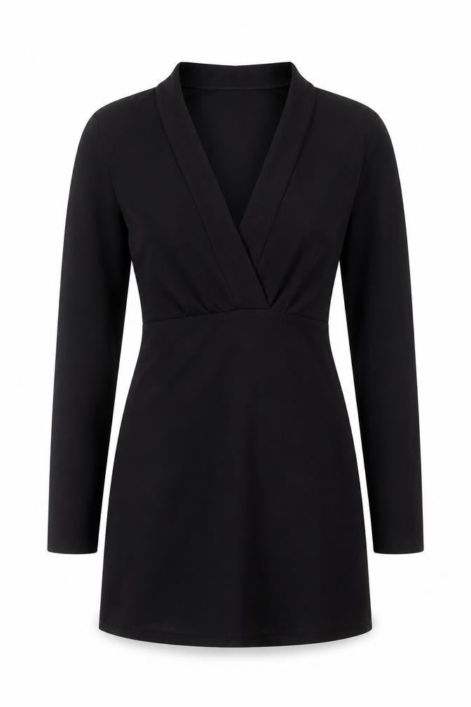 ASOS Design Women’s Black Wrap Dress Long Sleeve Size 18
