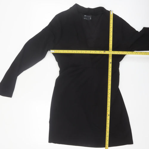 ASOS Design Women’s Black Wrap Dress Long Sleeve Size 18