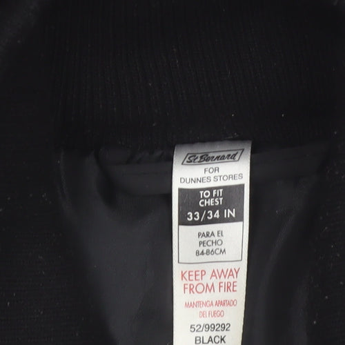 St. Bernard Women’s Black Hooded Puffer Jacket Size 8 Faux Fur Trim