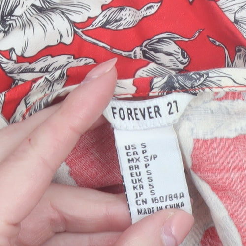 Forever 21 Women’s Red Floral A-Line Sleeveless Cotton Dress Size S