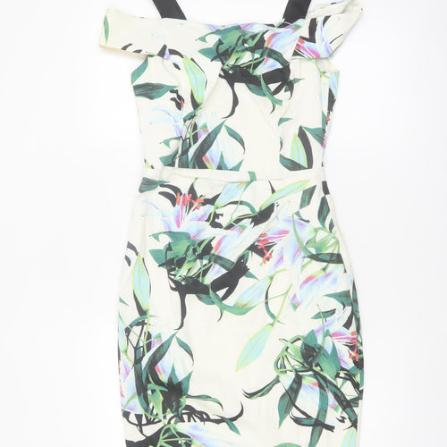 Karen Millen Women’s Multicoloured Floral Bodycon Dress UK 10