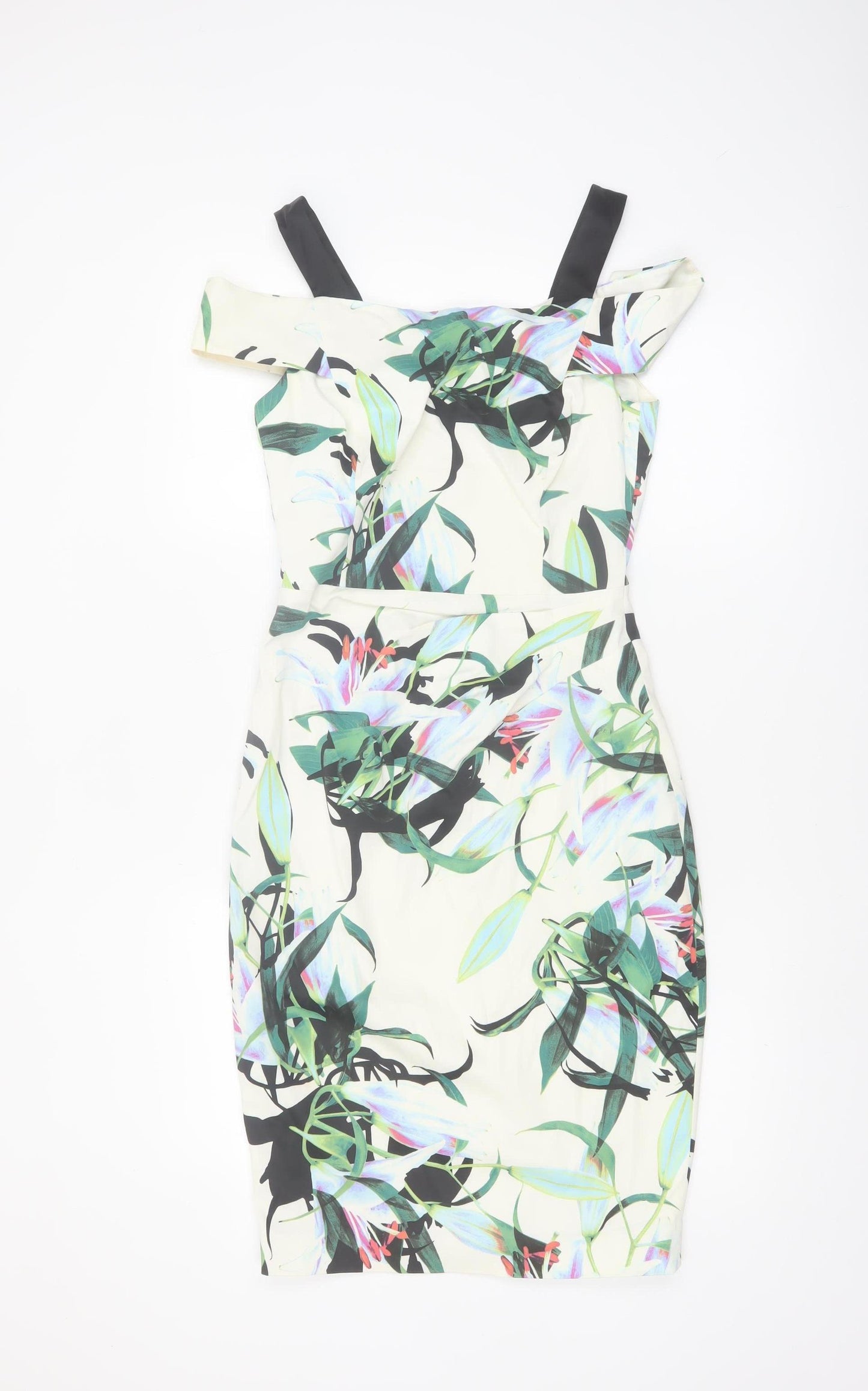 Karen Millen Women’s Multicoloured Floral Bodycon Dress UK 10