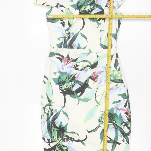 Karen Millen Women’s Multicoloured Floral Bodycon Dress UK 10