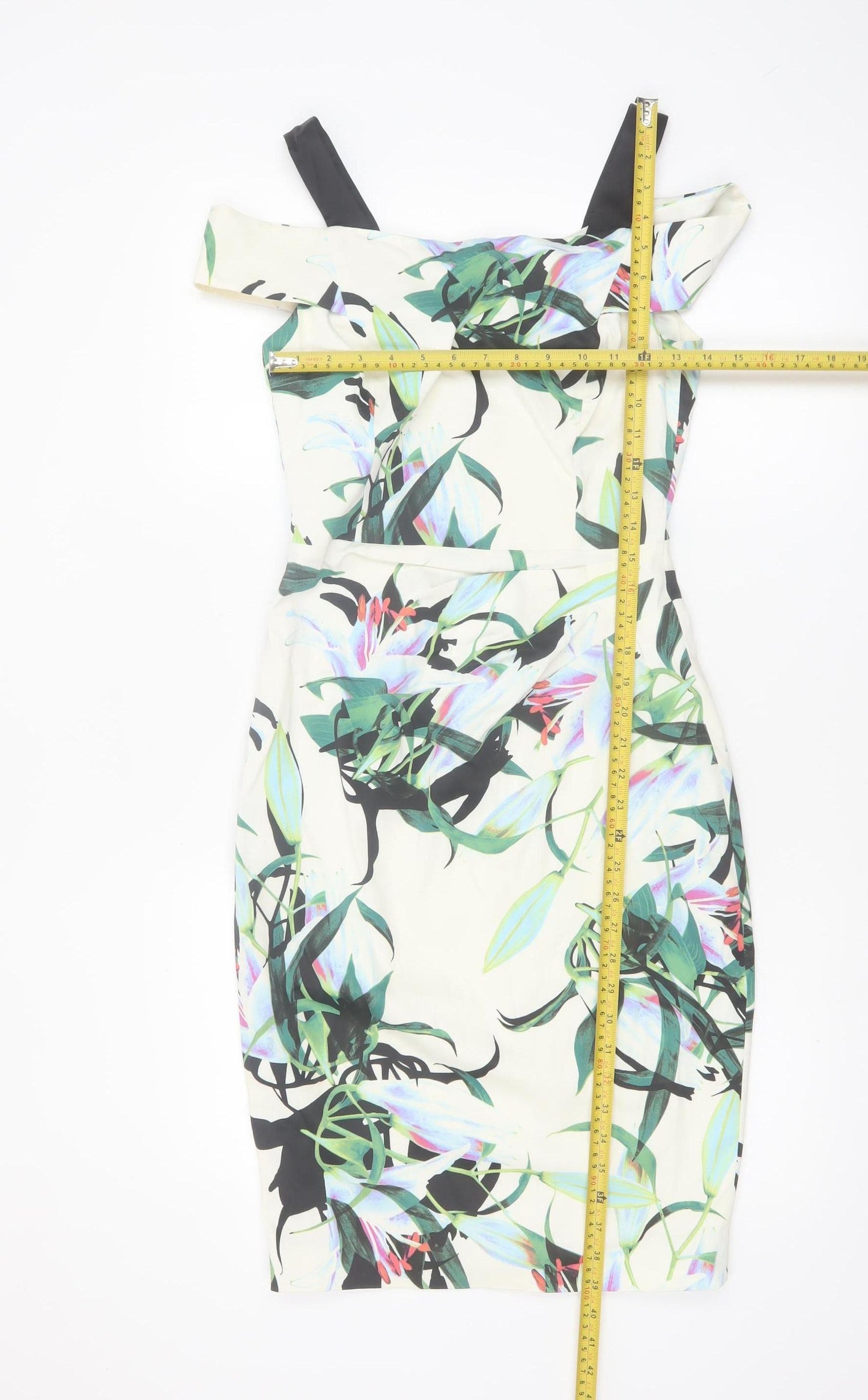 Karen Millen Women’s Multicoloured Floral Bodycon Dress UK 10