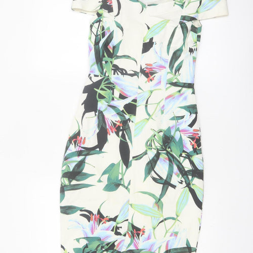 Karen Millen Women’s Multicoloured Floral Bodycon Dress UK 10
