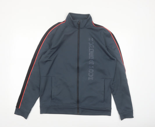 Under Armour Men's Blue Track Jacket Size M Full Zip Athletic Fit