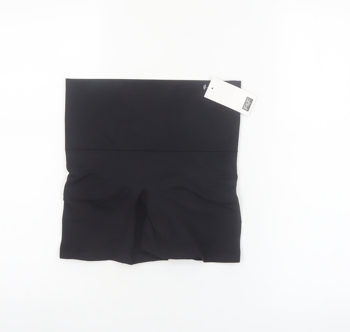 F&F Womens Black Biker Activewear Shorts L Slim Fit Stretch