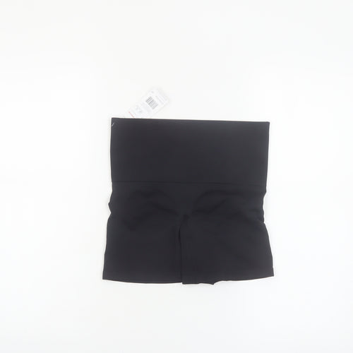 F&F Womens Black Biker Activewear Shorts L Slim Fit Stretch