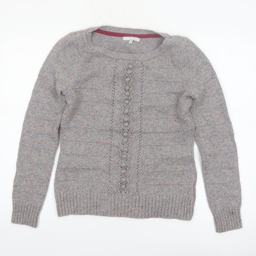 Marks and Spencer Per Una Women's Grey Size 10 Cable-Knit Jumper