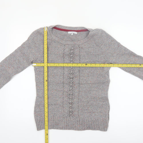 Marks and Spencer Per Una Women's Grey Size 10 Cable-Knit Jumper