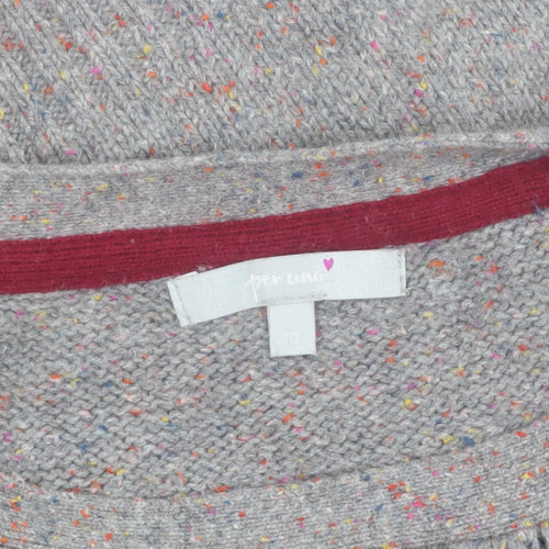 Marks and Spencer Per Una Women's Grey Size 10 Cable-Knit Jumper