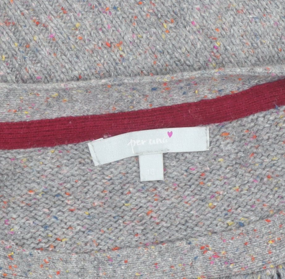 Marks and Spencer Per Una Women's Grey Size 10 Cable-Knit Jumper