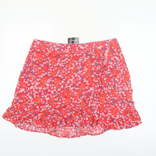 Dunnes Stores Red Floral A-Line Women’s Short Skirt Size 16